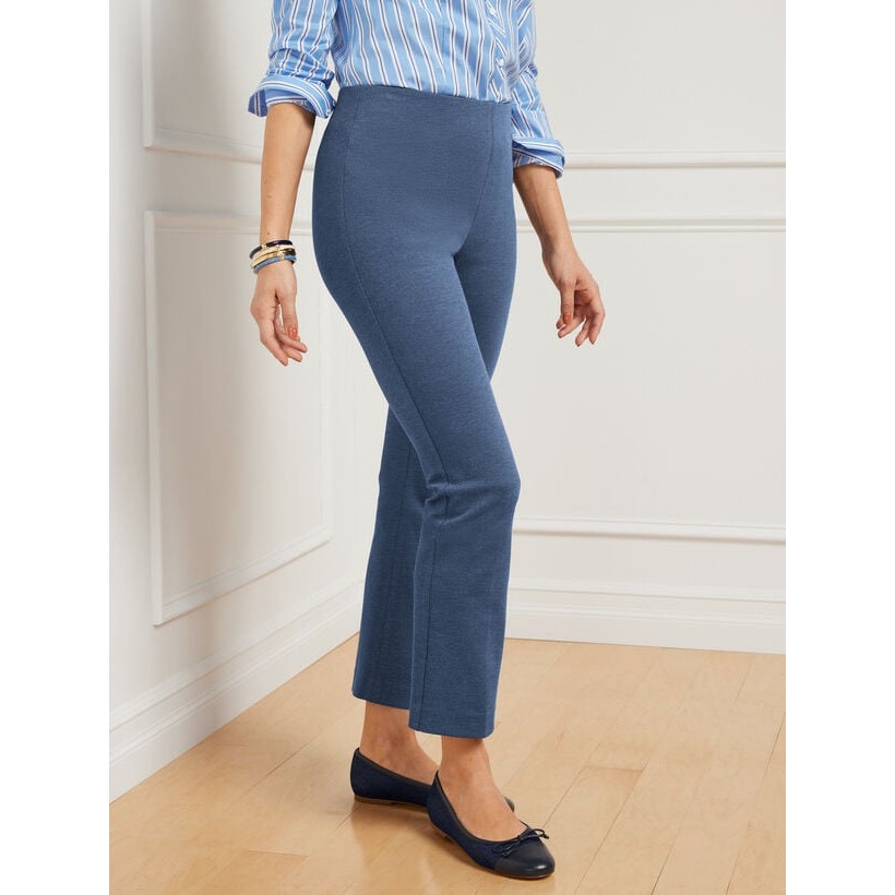 Talbots Blue Denim Heather Pull-On Montauk Pants Women's 8