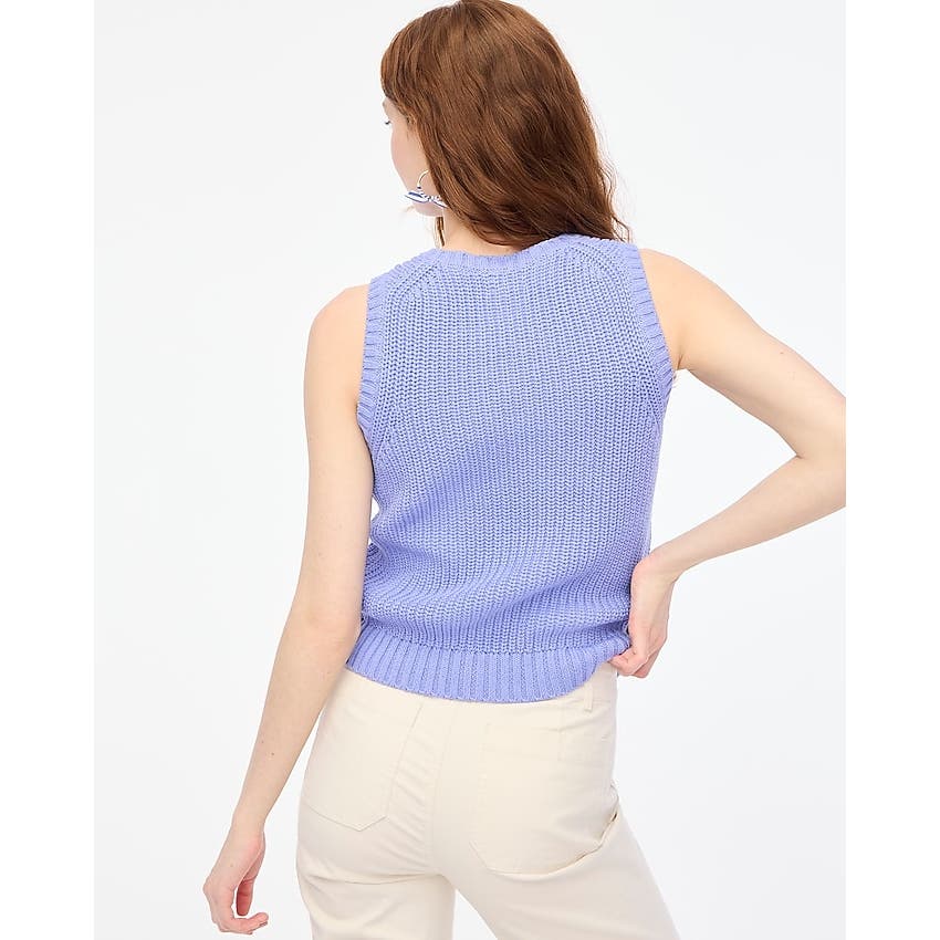 NWT J.Crew Women's 3X Purple Cable-Knit Sleeveless Sweater Vest