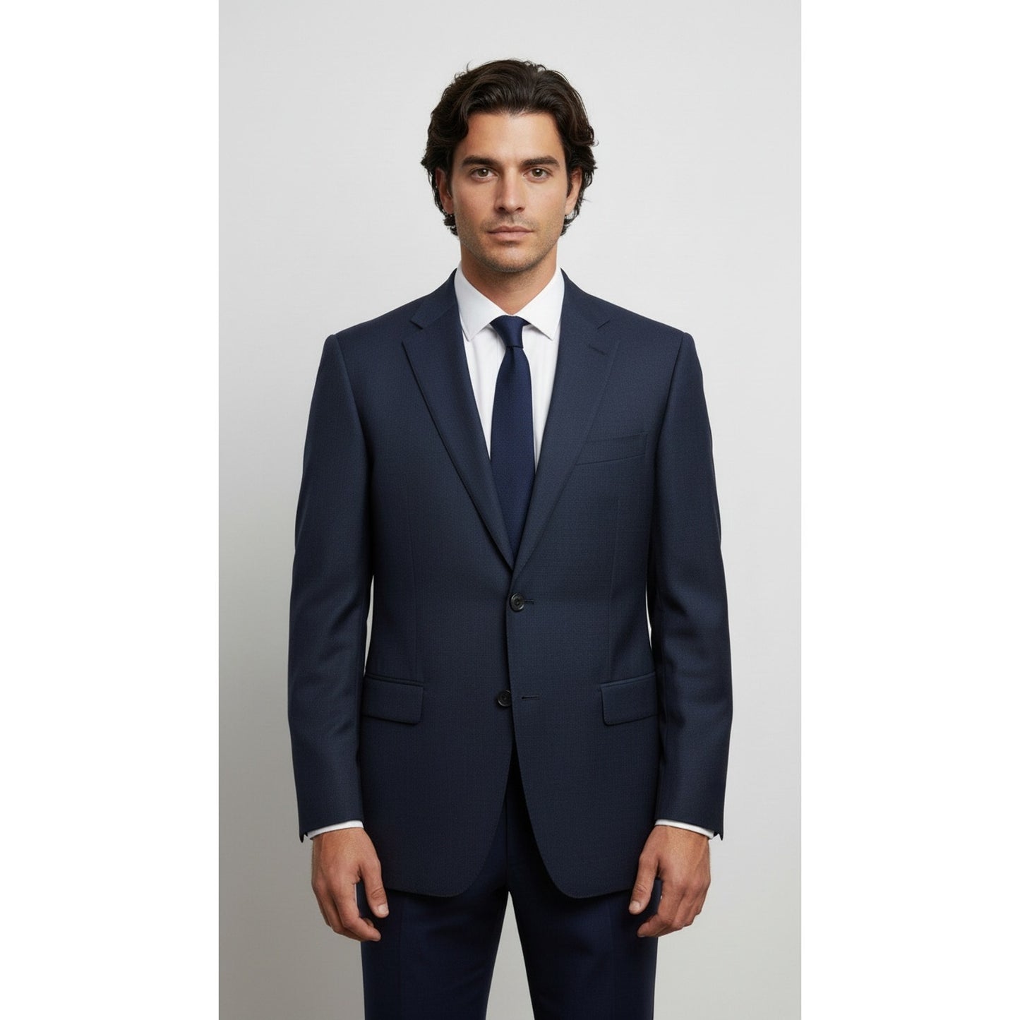 NWT Lauren Ralph Lauren Sport Coat Blazer Mens 46L Navy Solid 2-Button Long