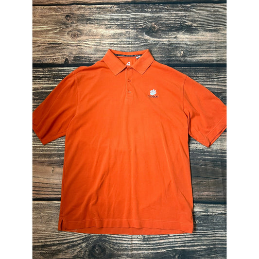 Clemson Tigers Cutter & Buck Men's XXL Orange Polo Shirt Short Sleeve