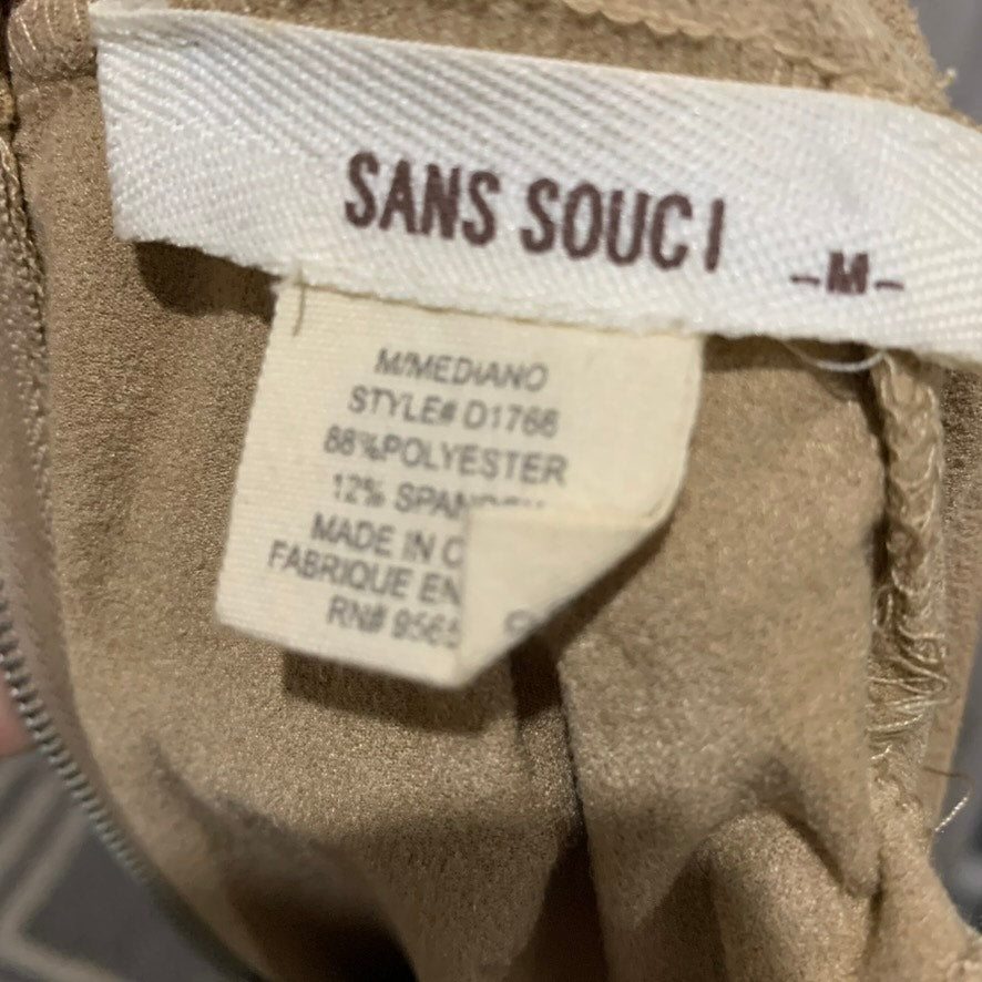 Sans Souci Dress Womens Size M Beige Sleeveless Mock Neck