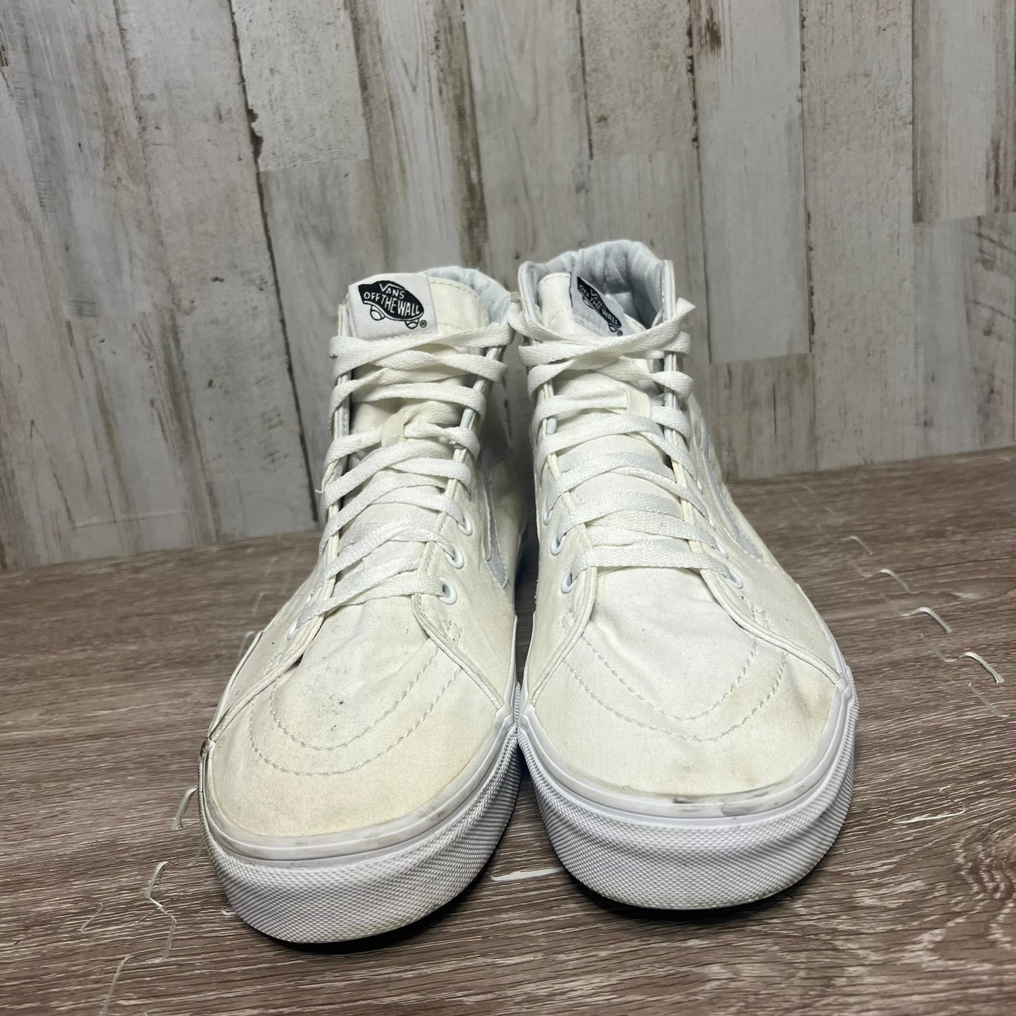 Vans Sk8-Hi White Canvas Sneakers Men's Size 12 Casual Shoes