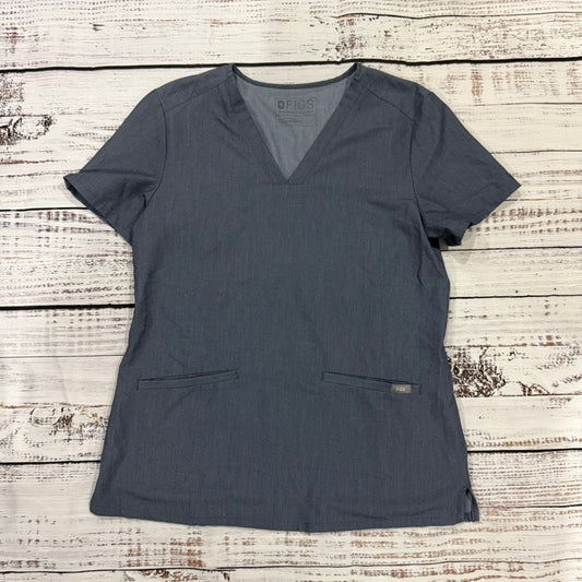FIGS Casma 3 Pocket Women's V-Neck Scrub Top Gray Small Short Sleeve Workwear