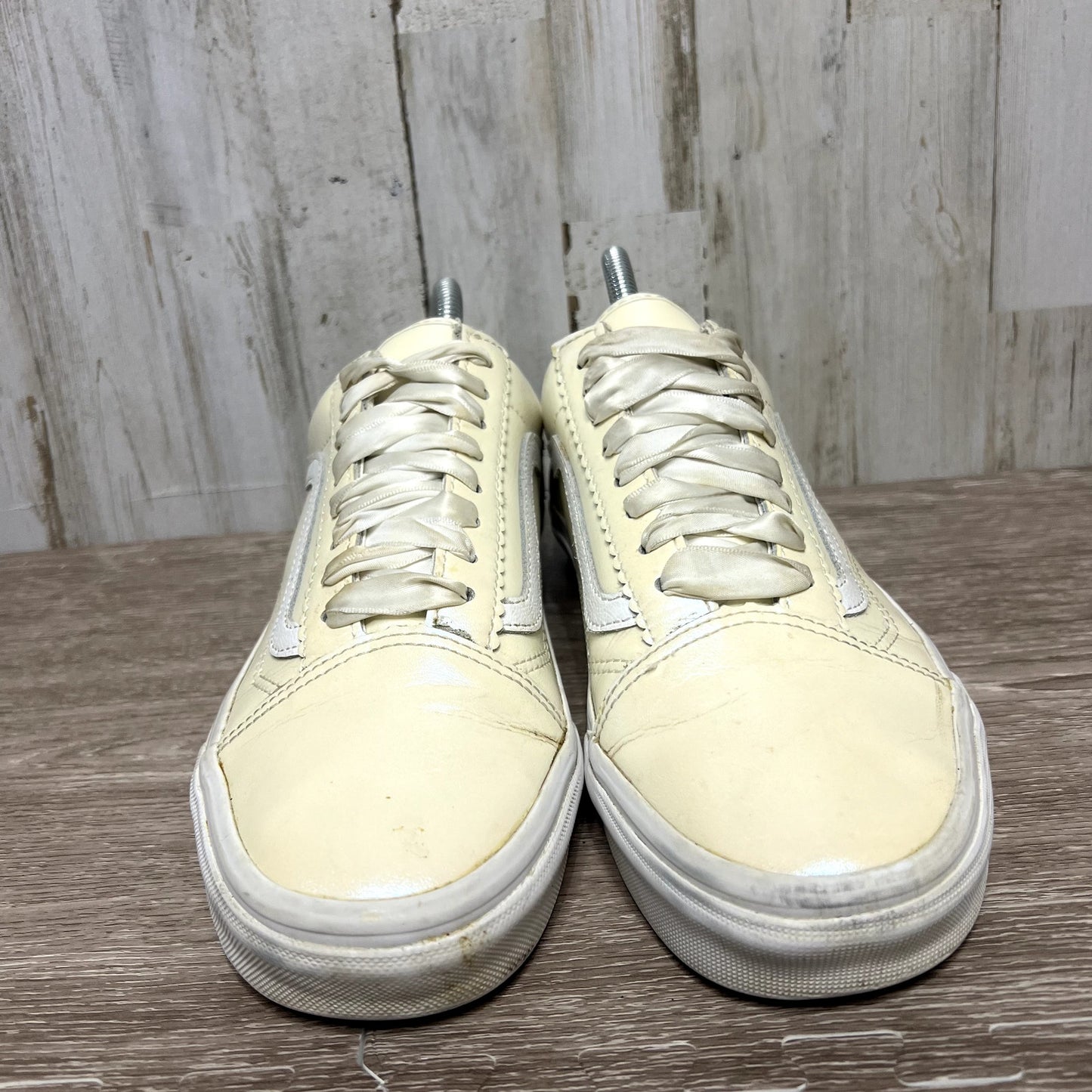 Vans W Old Skool Pearl White w/ Ribbon Laces Unisex Sneakers Men's 7/Women's 8.5