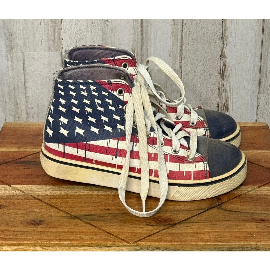 Heelys Youth Size 3 American Flag High-Top Skate Sneakers