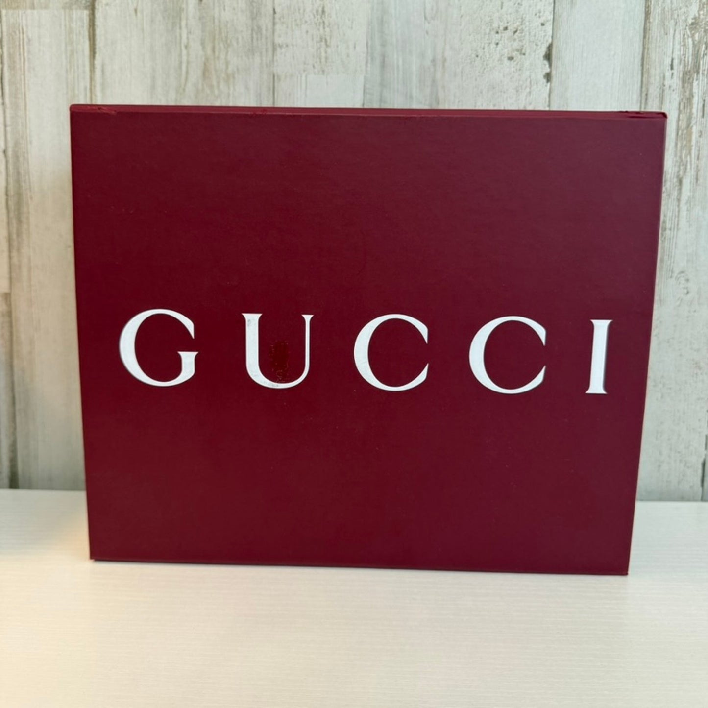 Gucci Burgundy Maroon Rigid Gift Presentation Box w/ Lid Large White Logo