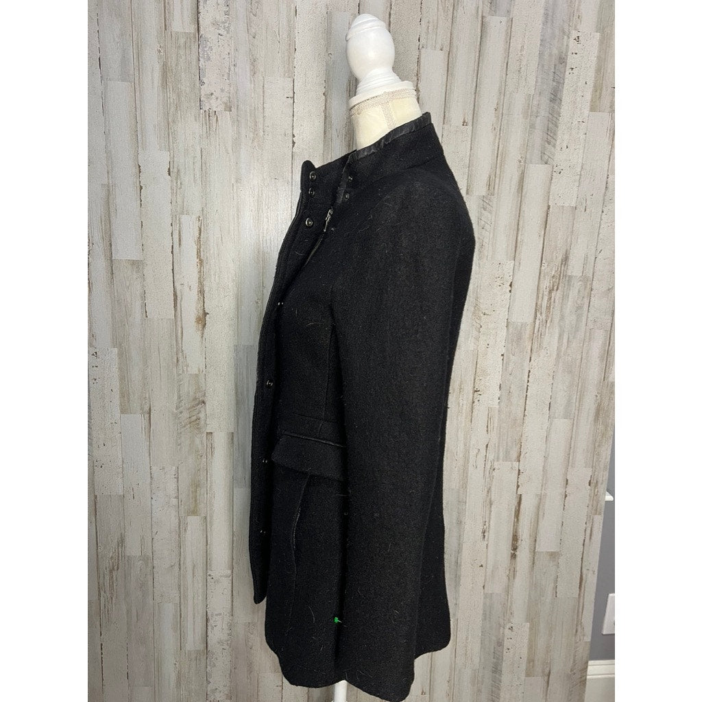 Banana Republic Women's Black Wool Blend Overcoat Size 0 Petites