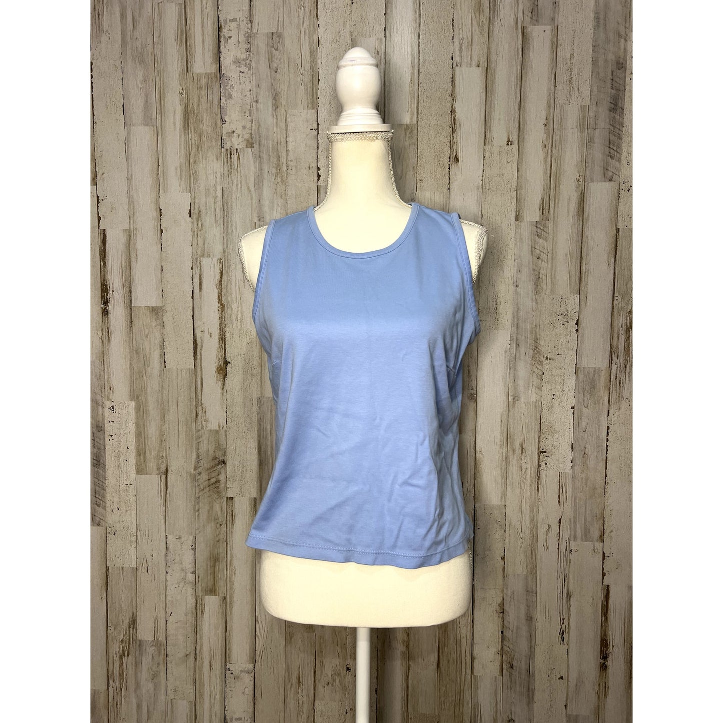 L.L. Bean Women's Blue Supima Cotton Tank Top Size Medium Sleeveless Casual