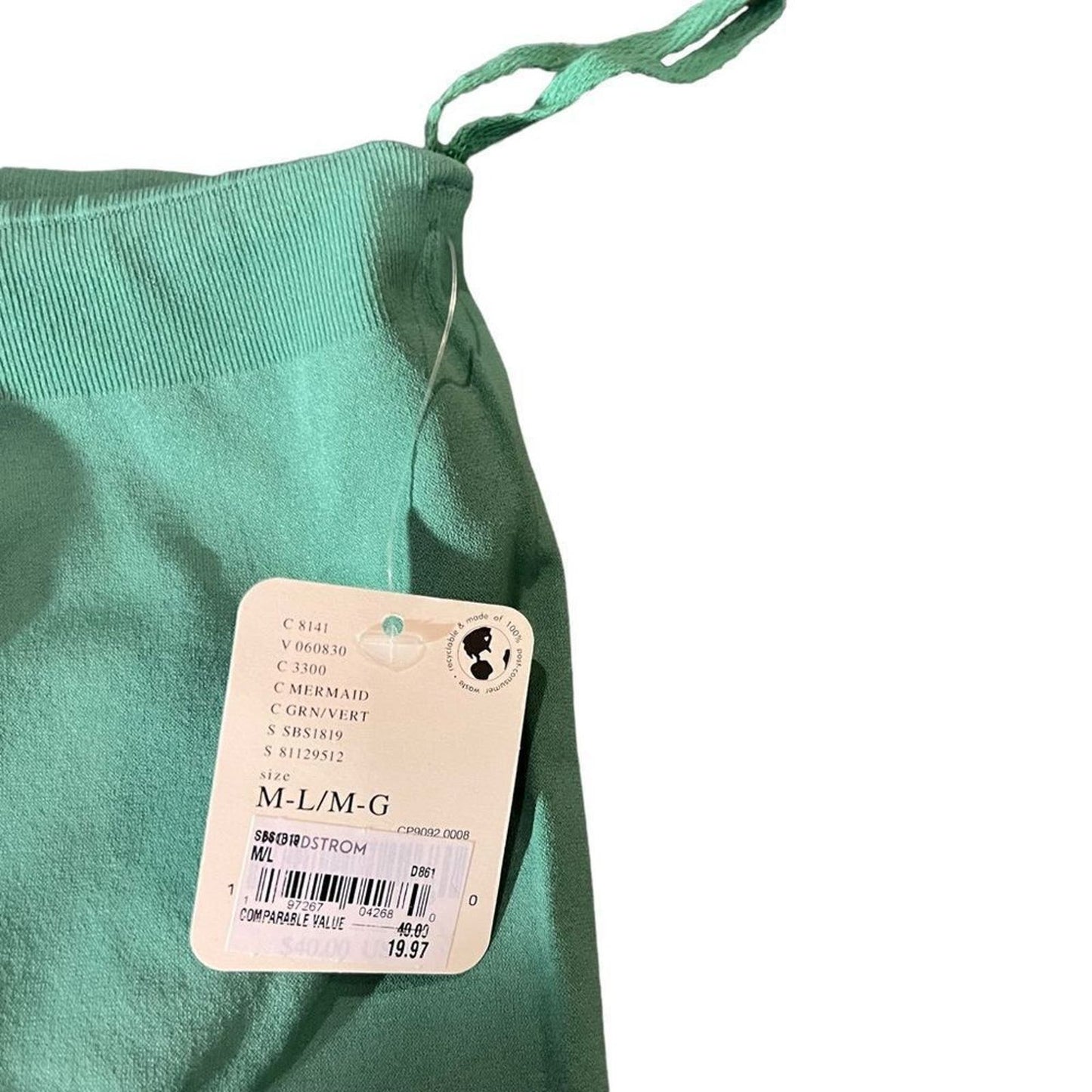 NWT Free People Green Strapless Thong Body Suit Size M-L