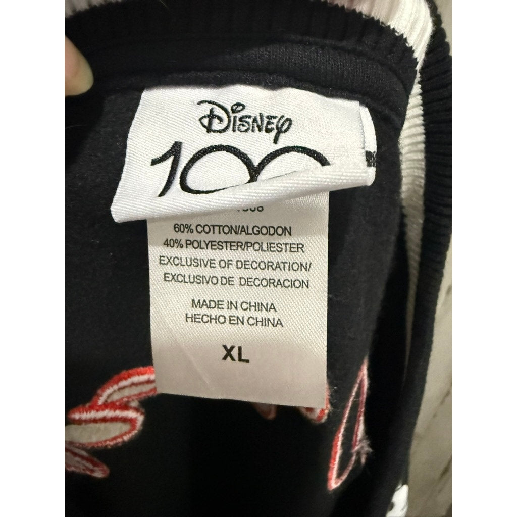 NWT Disney Mickey Mouse Bomber Jacket Juniors XL Black 100 Years of Wonder