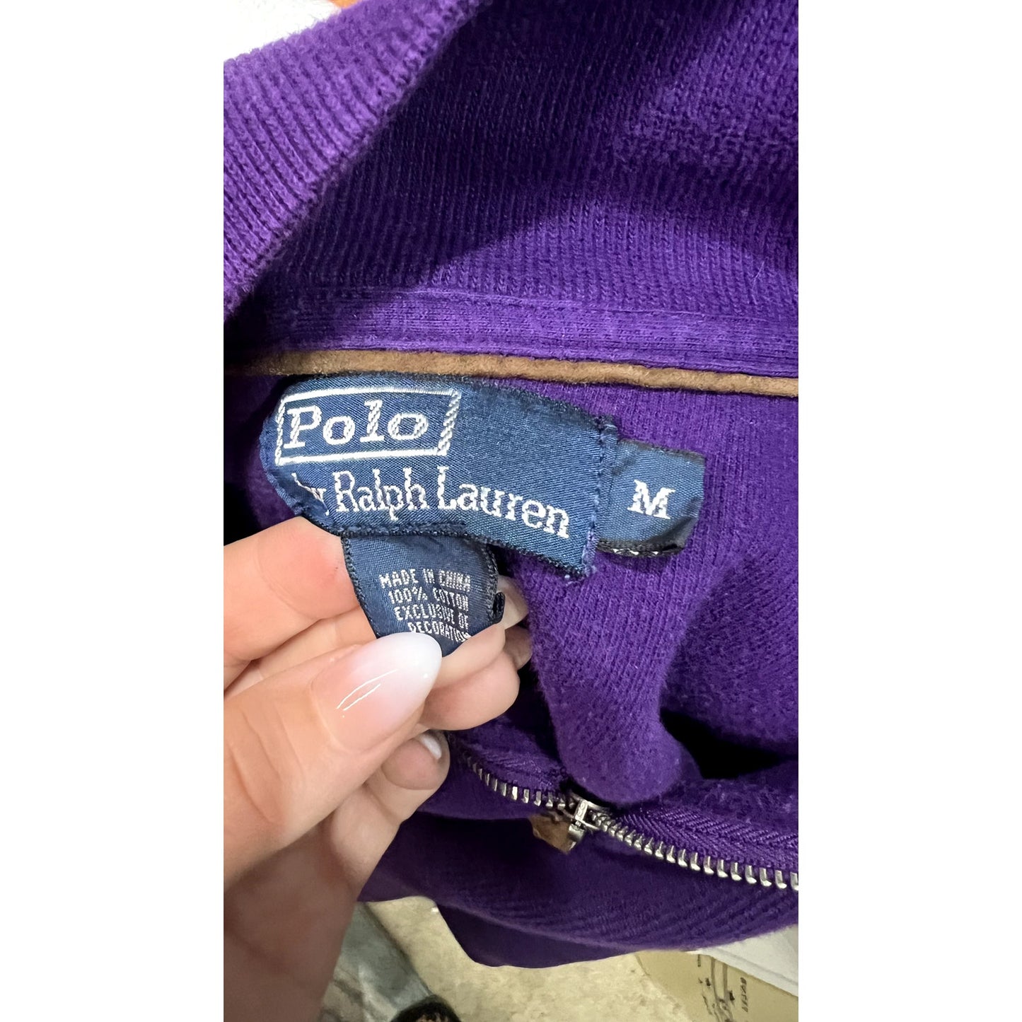 Polo Ralph Lauren Men's Medium Purple 1/4 Zip Pullover Sweatshirt