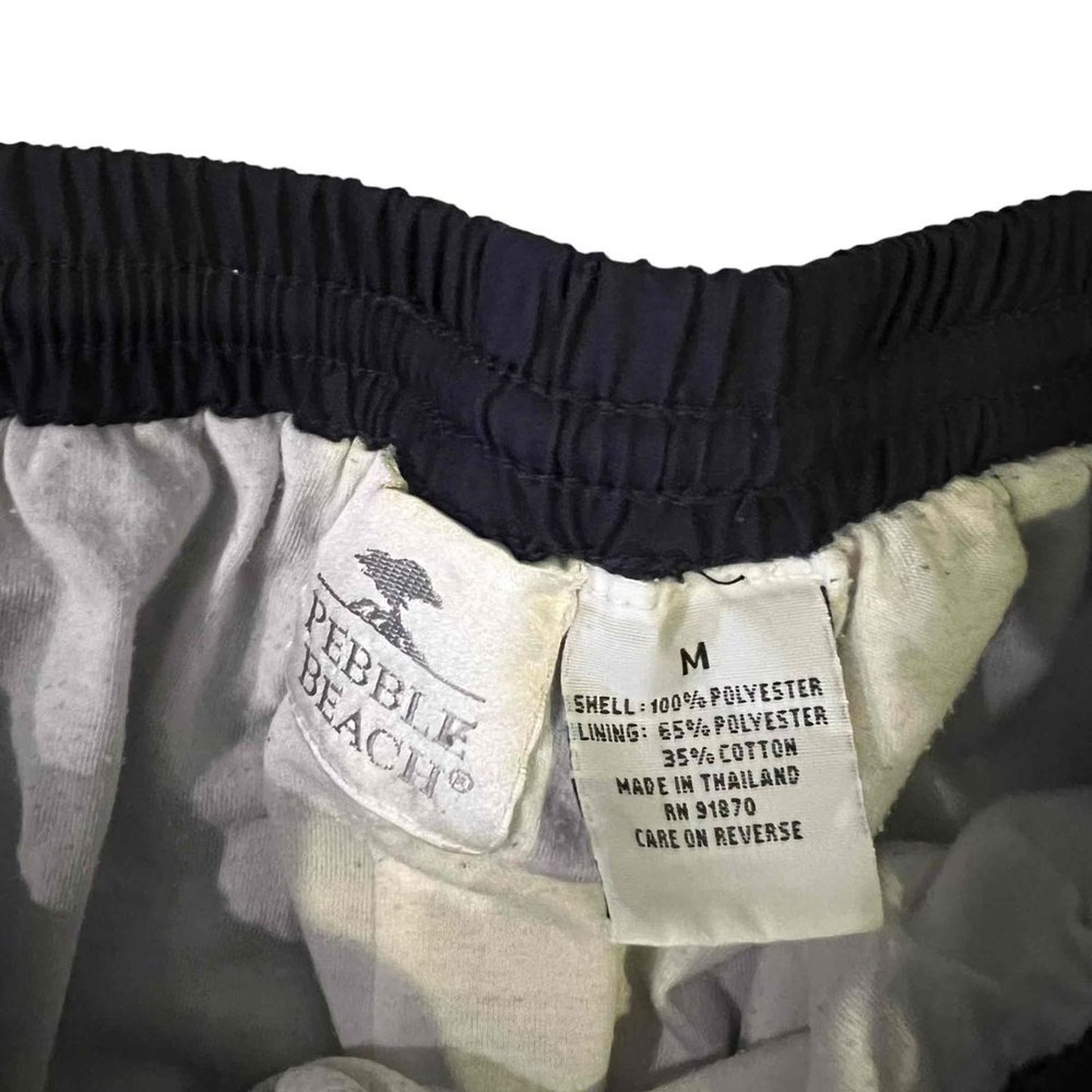 Pebble Beach Men's Golf Track Pants Navy Blue Lined Windbreaker Size Medium