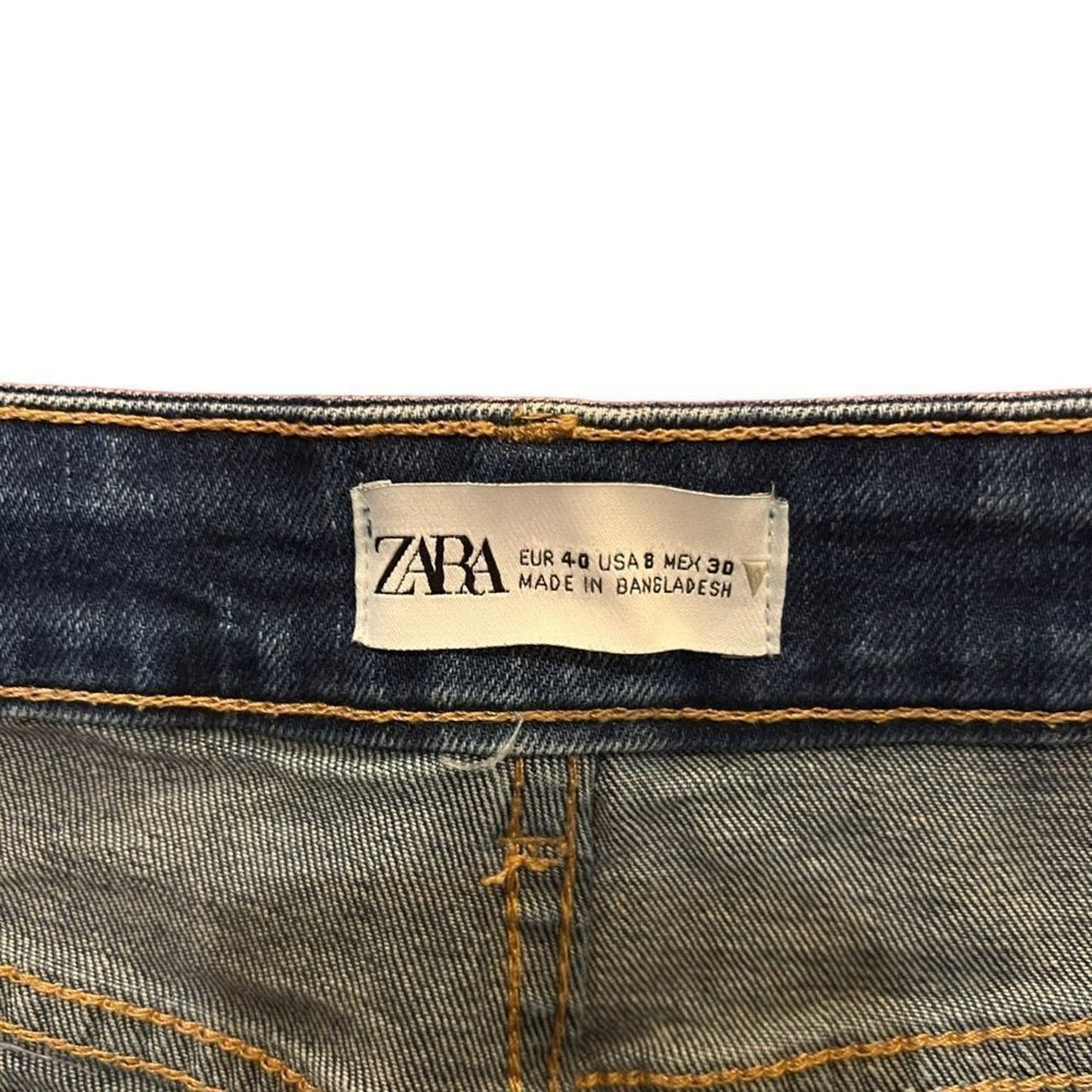 ZARA Cut-Off Shorts Womens Size 8 Blue High Rise Distressed Raw Hem