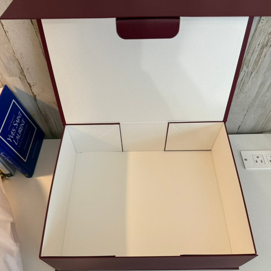 Gucci Large Burgundy Red Gift Presentation Box with Lid White Interior