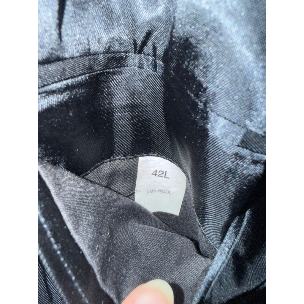 Jos. A Bank Men's Black Pinstripe Wool Blazer Size 42L