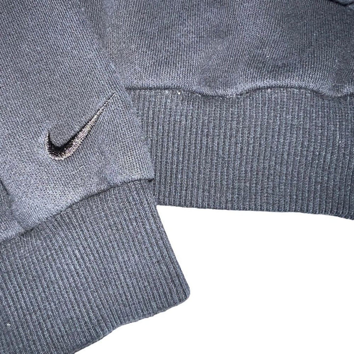 Nike Womens Cropped Pullover Hoodie Black Oval Script Logo Size XS