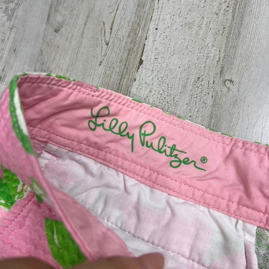 Lilly Pulitzer Callahan Shorts Size 0 Pink Butterfly Floral Print Summer Casual