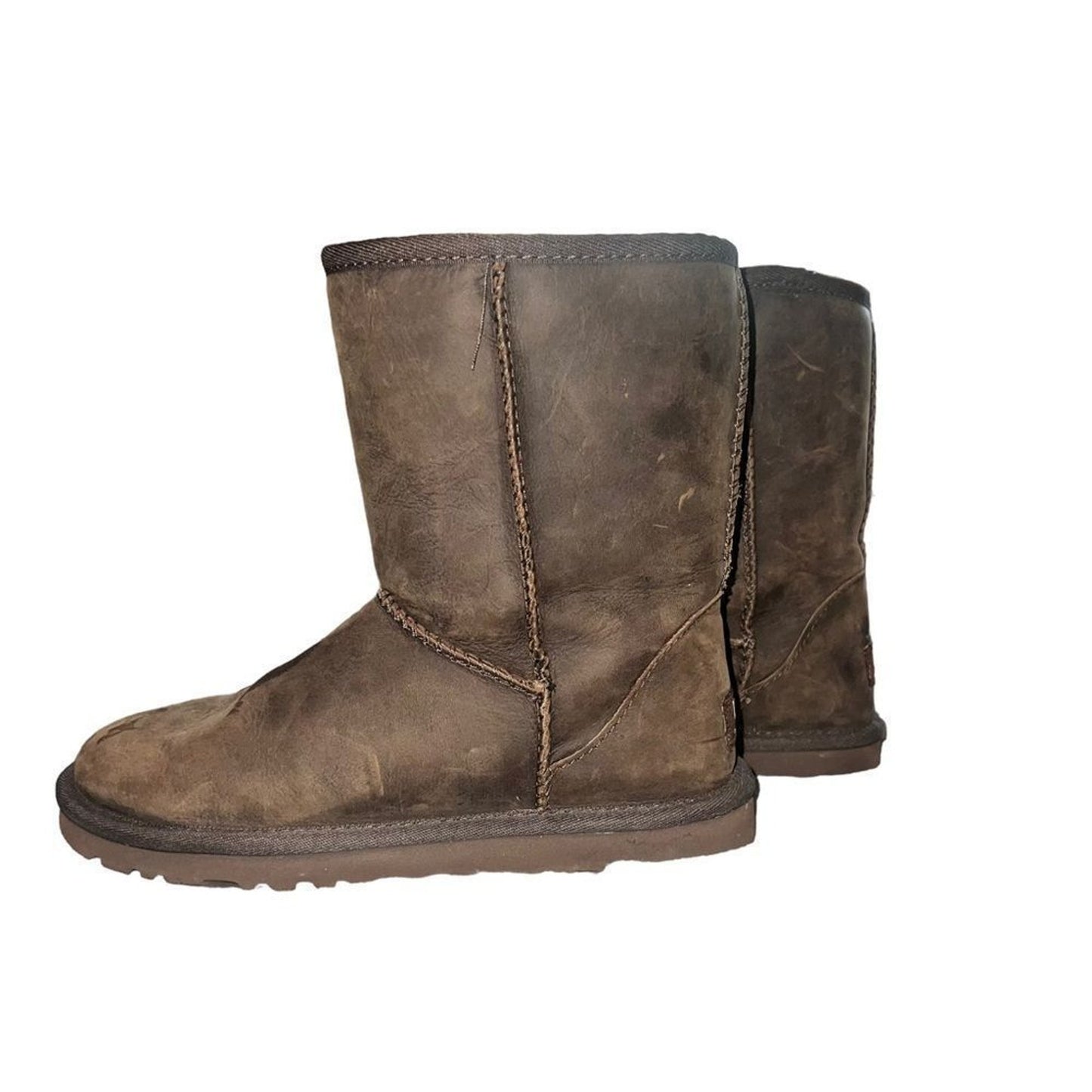 UGG Classic Short II Boots Womens Size 5 Chocolate Brown Pull On Mid-Calf
