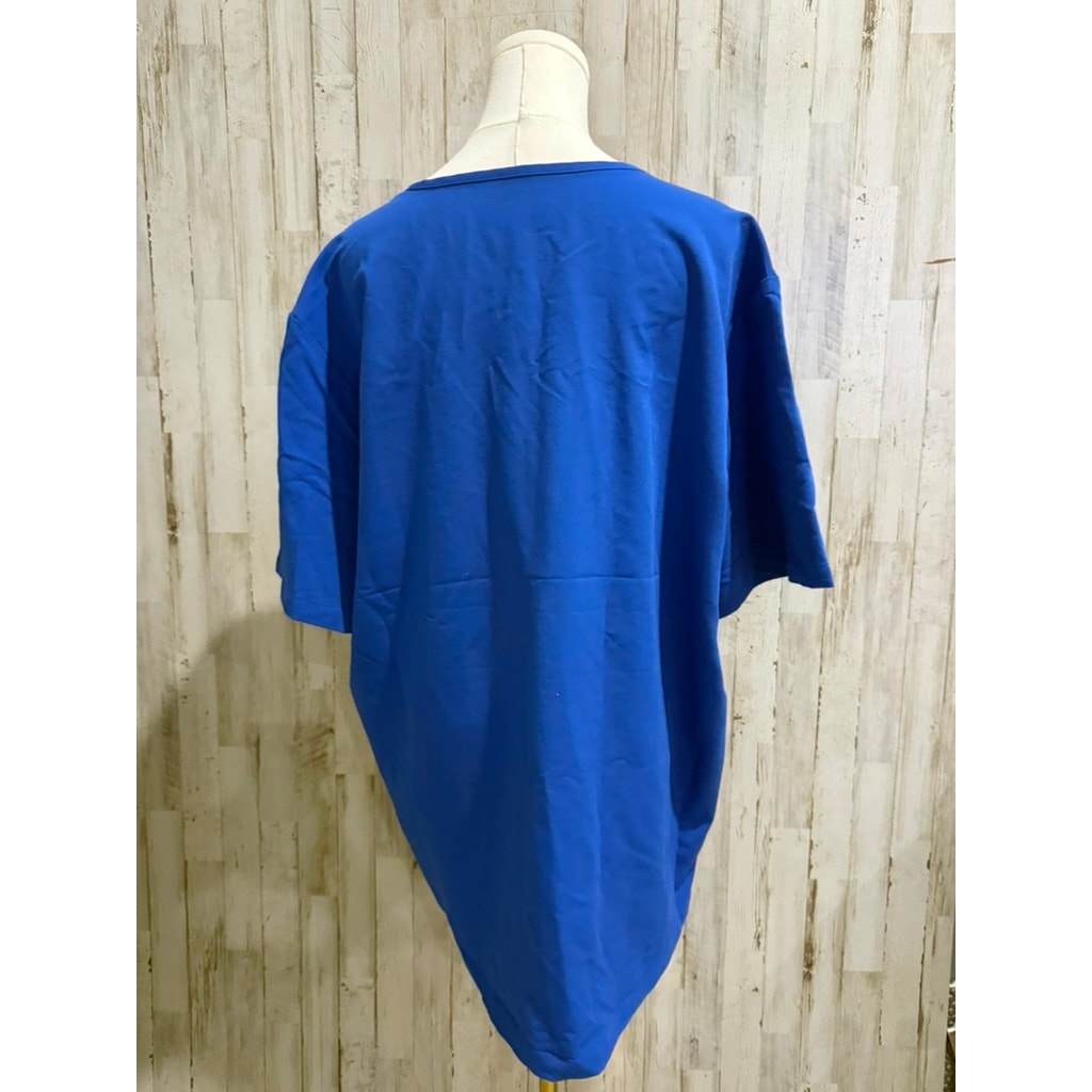 Figs Men's V-Neck Scrub Top Blue Short Sleeve Size XXL Workwear