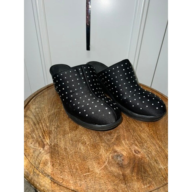 Women's Black Studded  Mules Size 10 Casual Chic Flats