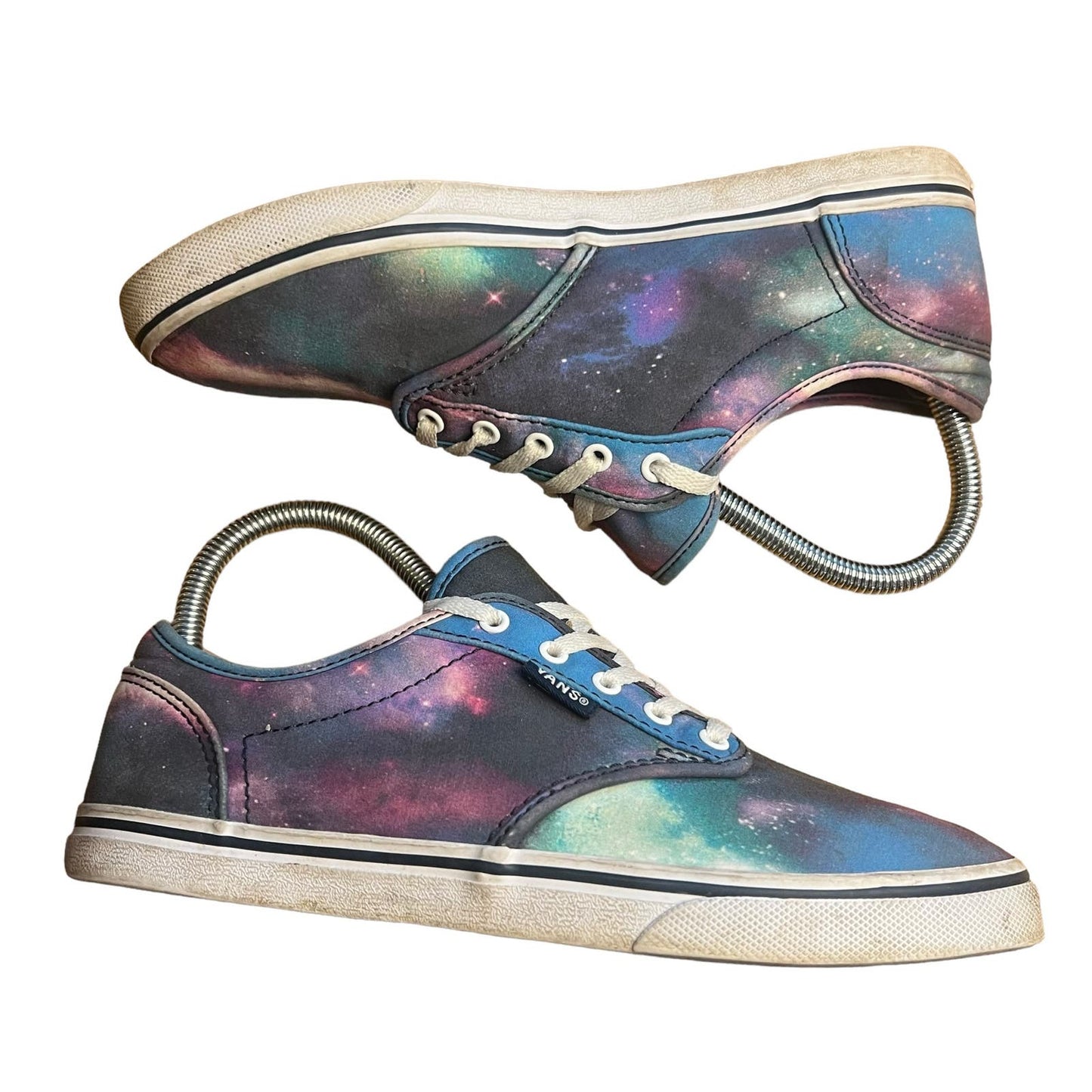 Vans Off The Wall Women's 6 Blue Cosmic Galaxy Skate Sneakers Lace Up