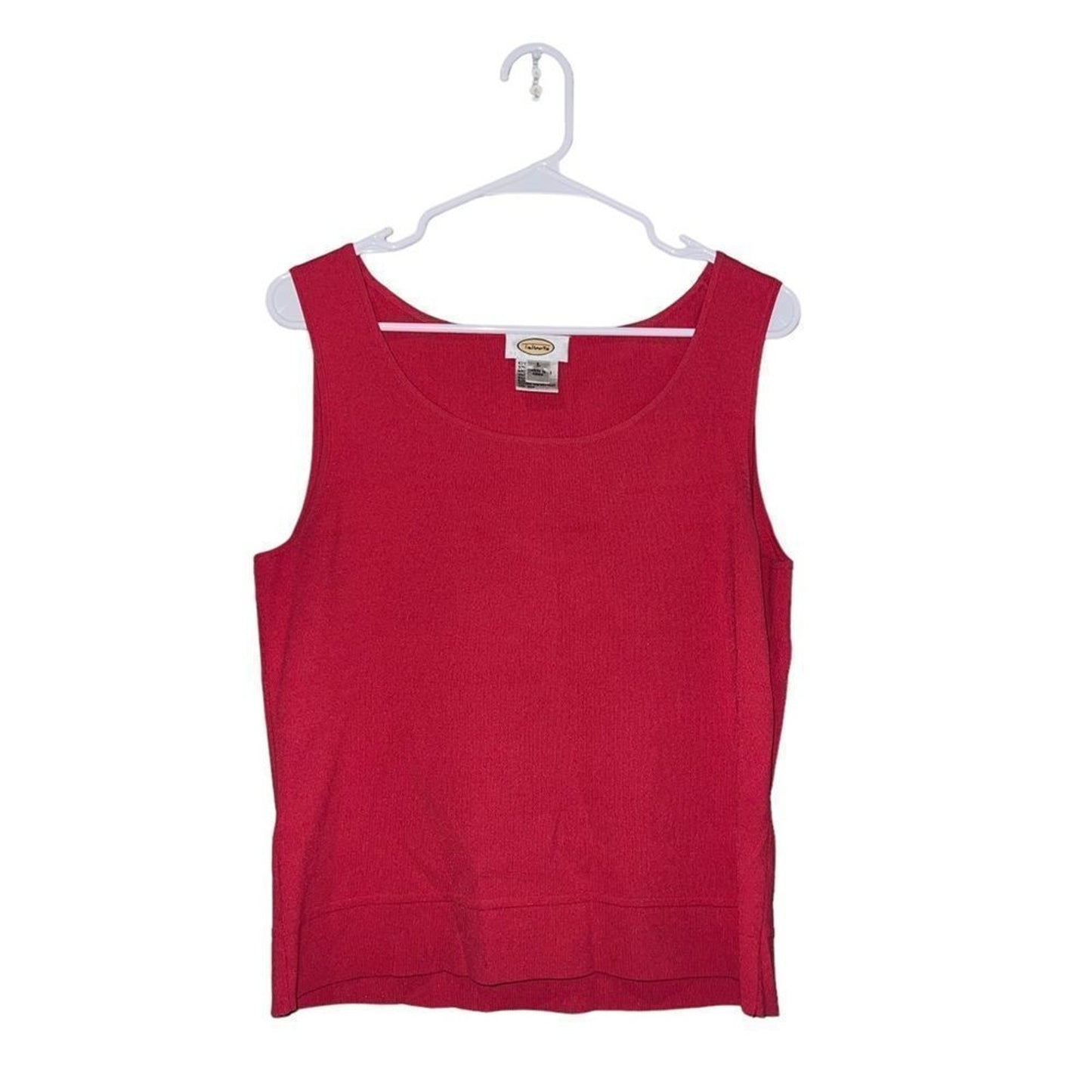 Talbots Tank Top Women's Size Large Red Sleeveless Scoop Neck Knit Shell