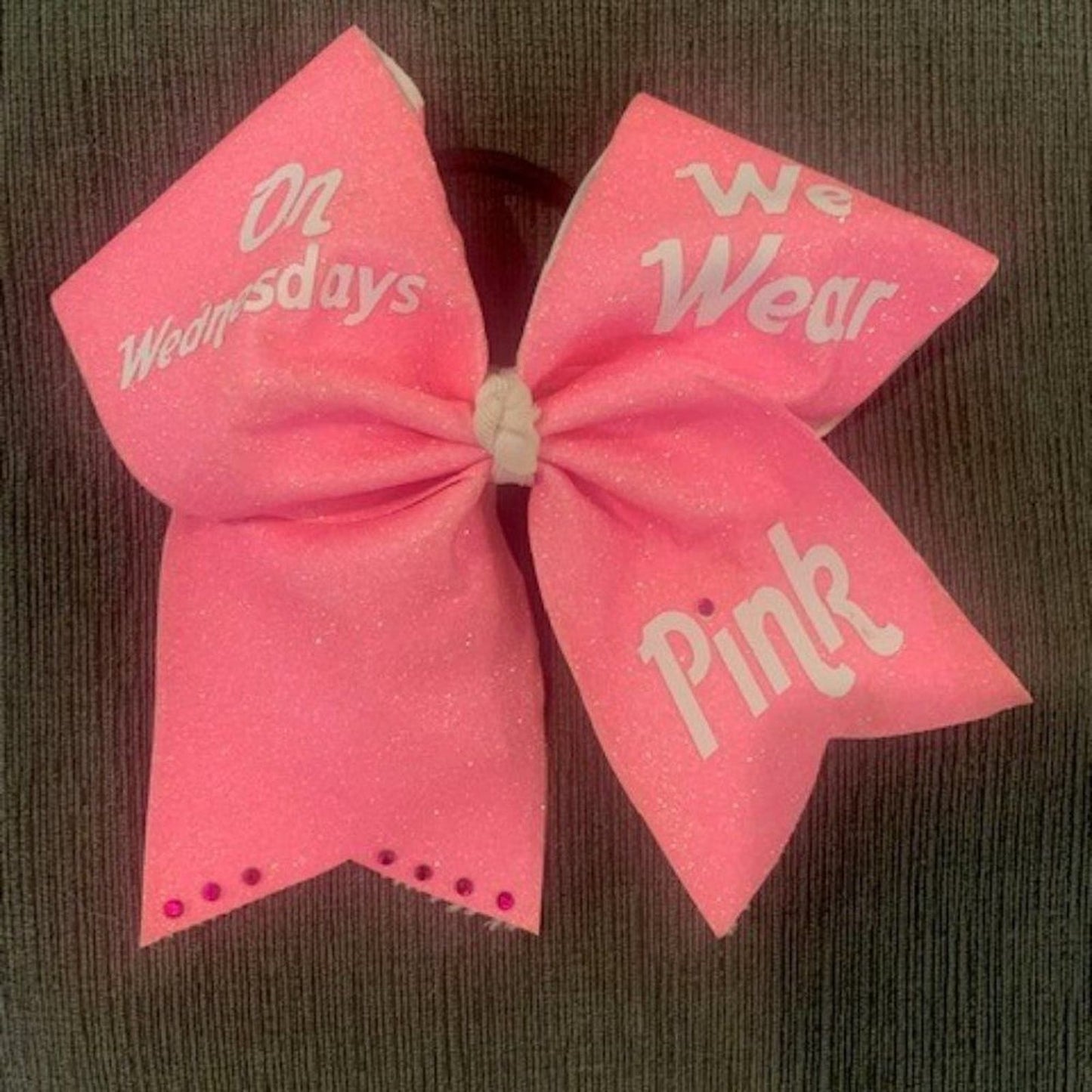 "On Wednesdays We Wear Pink" large hair bow