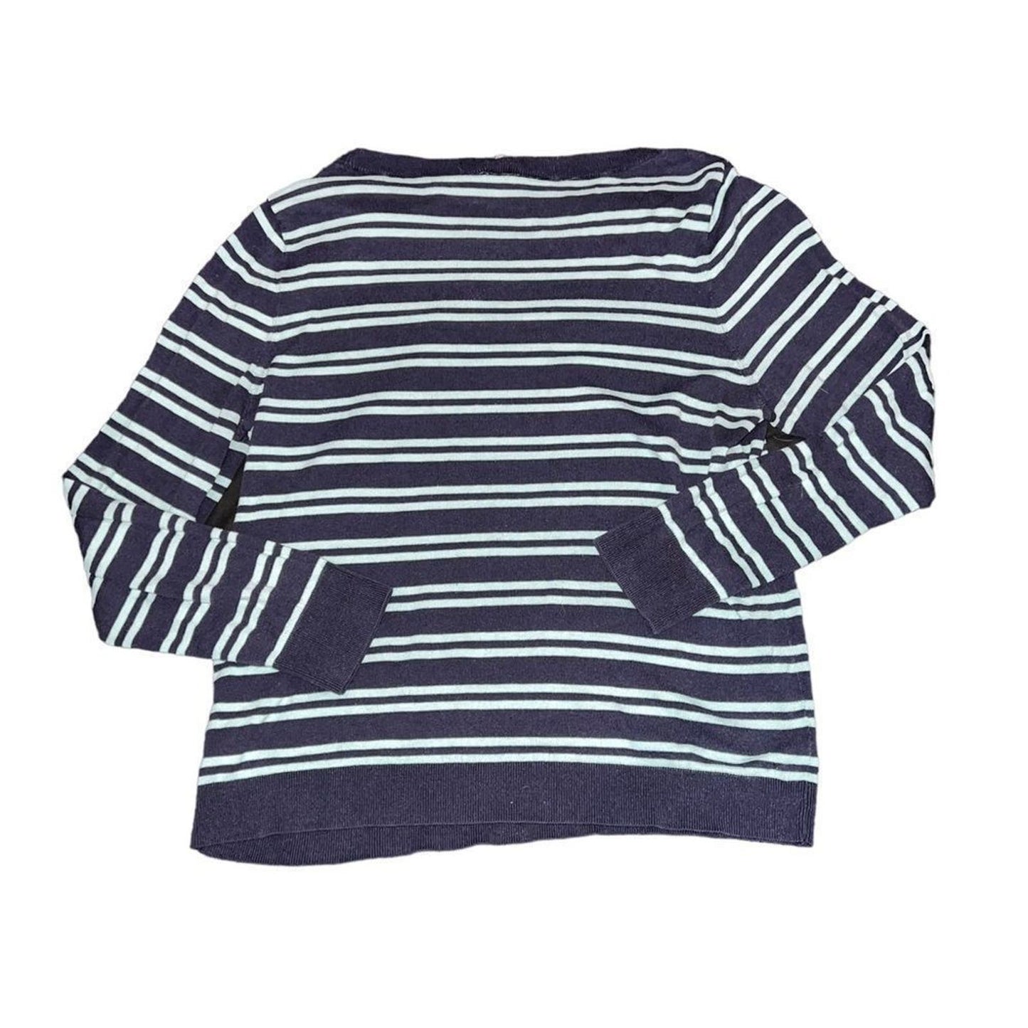 Talbots Women's XL Navy and Teal Striped Sweater Pullover