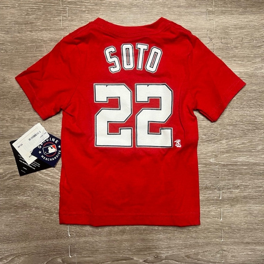 NWT Washington Nationals Youth Jersey T-Shirt Red Soto MLB Size 2T