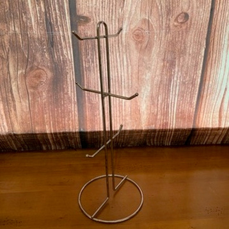 Silver Mug Tree Stand Holder Rack Holds 6 Mugs 15in Tall