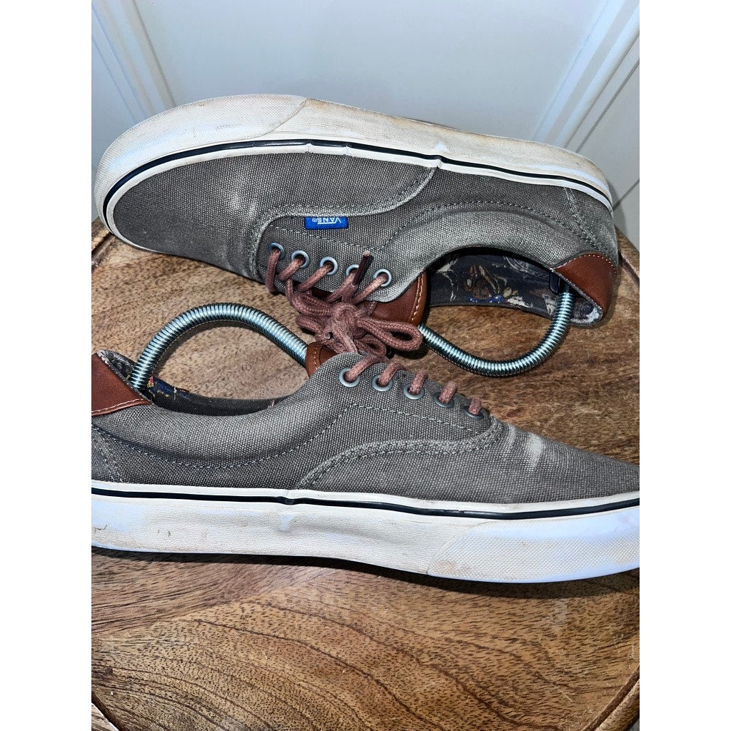 Vans Era 59 Men's Size 9.5 Gray Canvas Leather Accent Sneakers