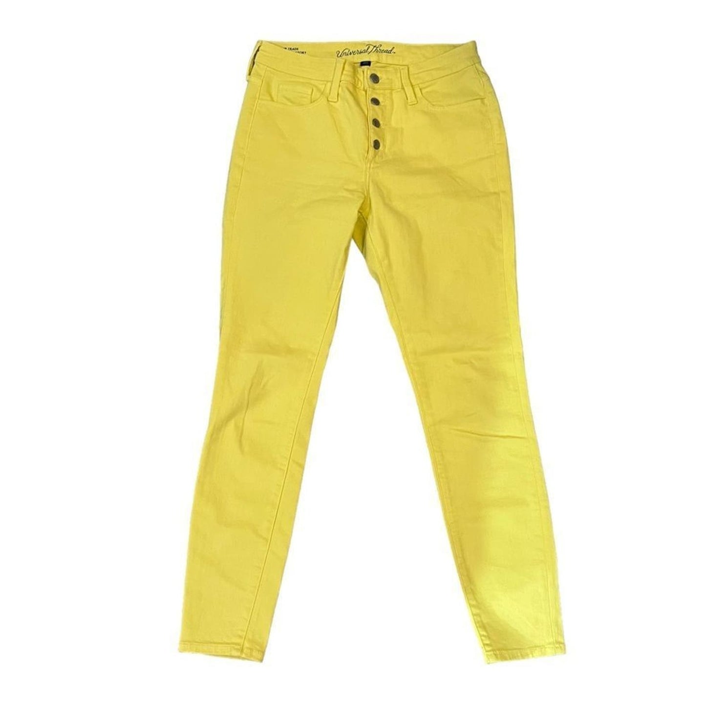 Universal Thread Yellow Button Fly High Rise Skinny Jeans Size 4