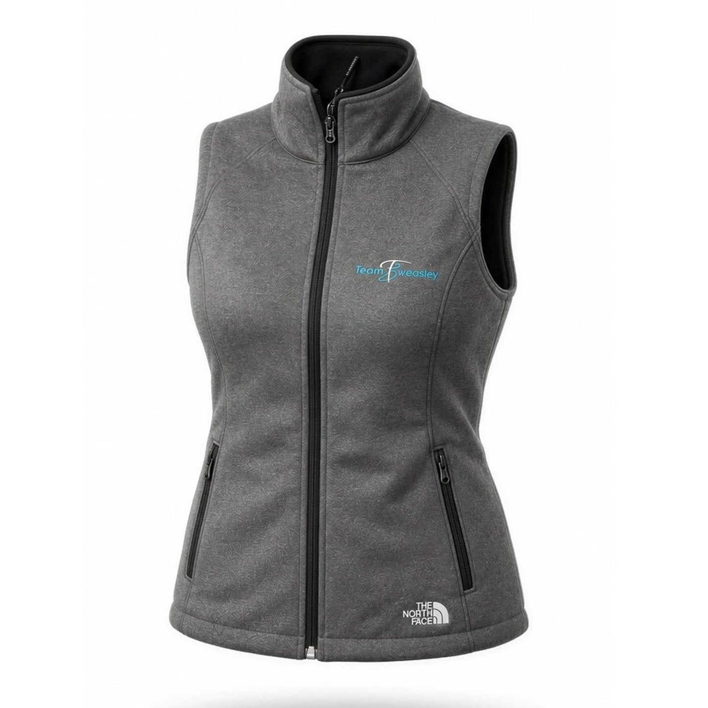 The North Face Ridgewall Vest Womens Size Medium Heather Gray Full Zip WindWall