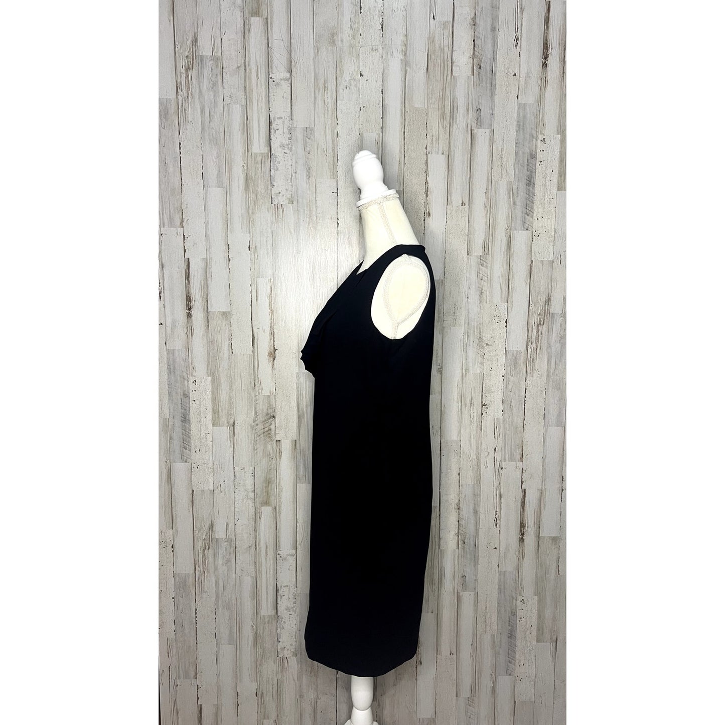 Calvin Klein Women's Black Sleeveless Sheath Dress Size 8 Midi Formal Workwear