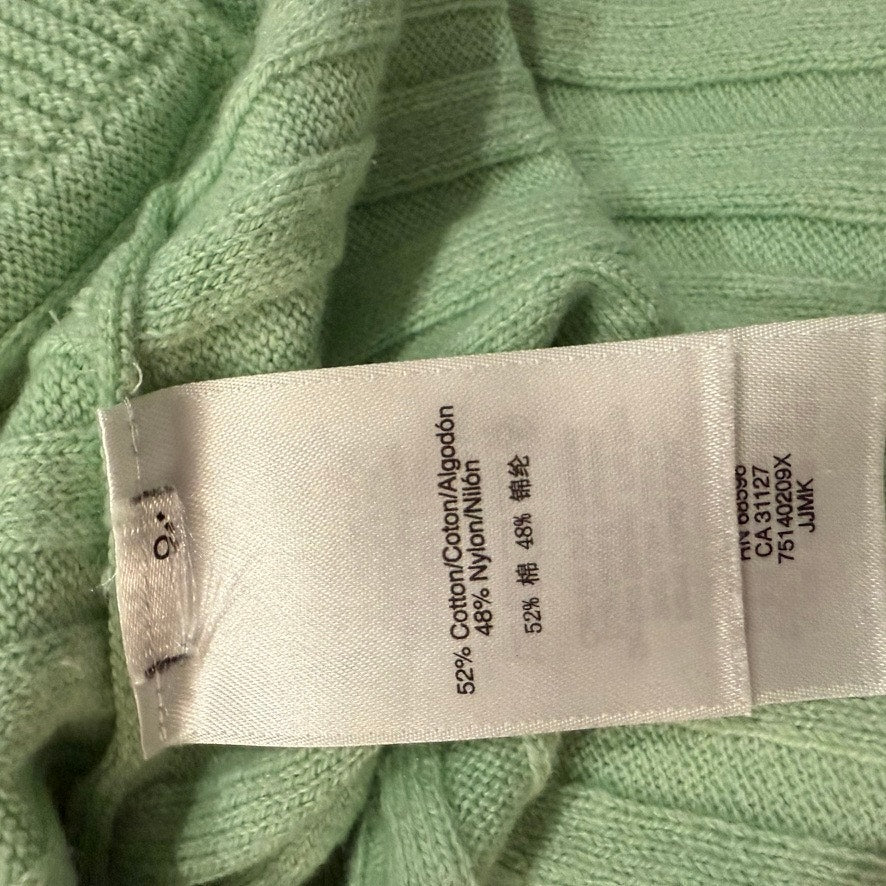 DKNY Women's XS Mint Green Geometric Short Sleeve Pullover Sweater