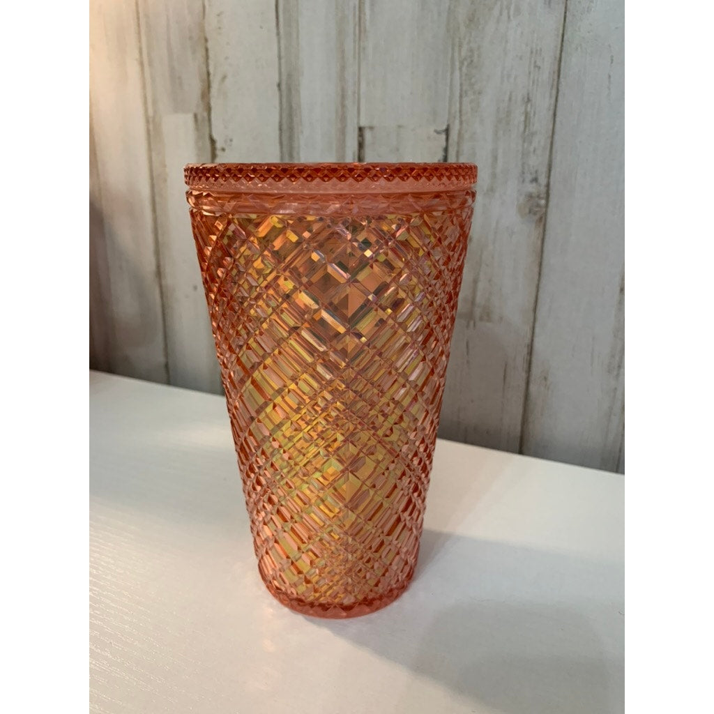 Starbucks Rose Gold Jeweled Tumbler Cup 16 oz Siren Logo Lid NO STRAW