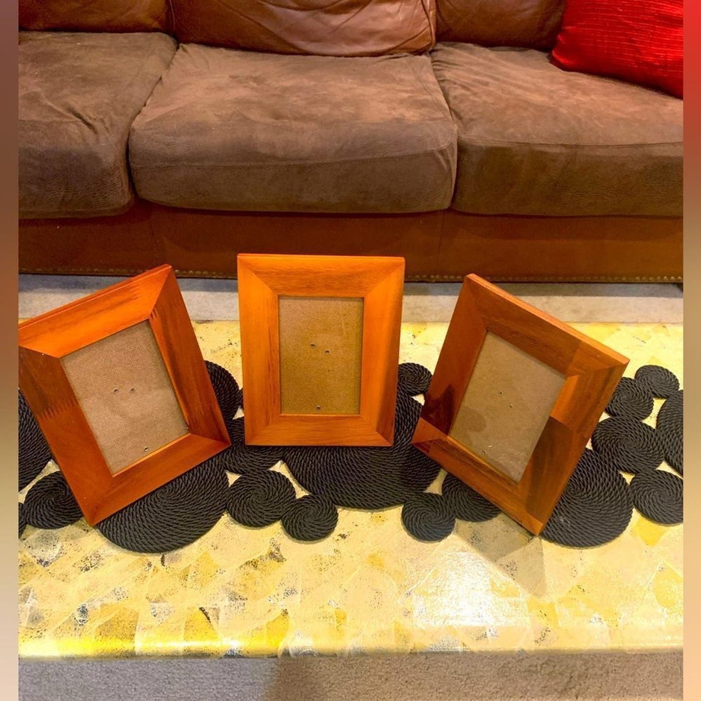 Elegant Set of 3 matching wooden picture frames - timeless charm!