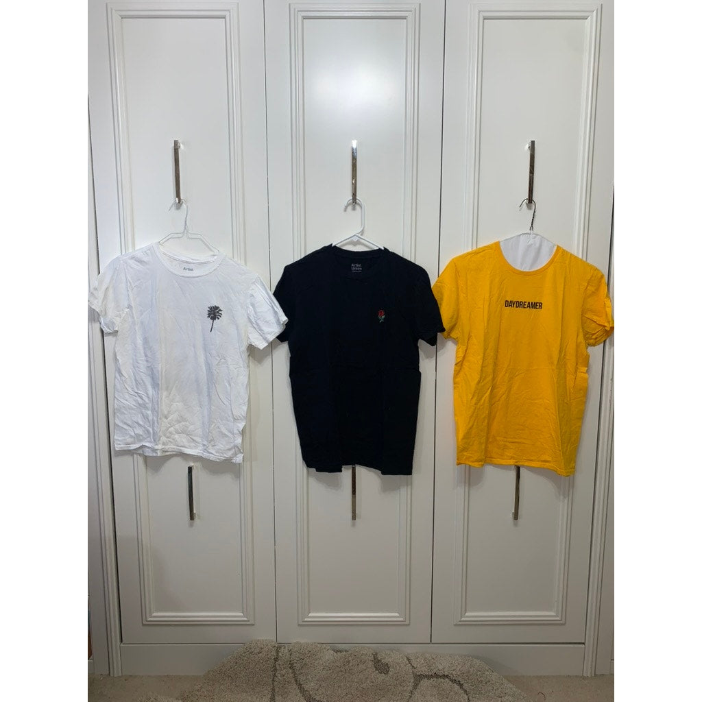 Set of 3 Artist Union Unisex Graphic Print T-Shirt Multicolor Size Medium Casual