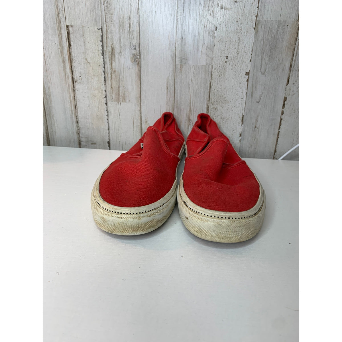 Vans Classic Slip-On Sneakers Womens Size 7 Racing Red Skate Casual Shoes