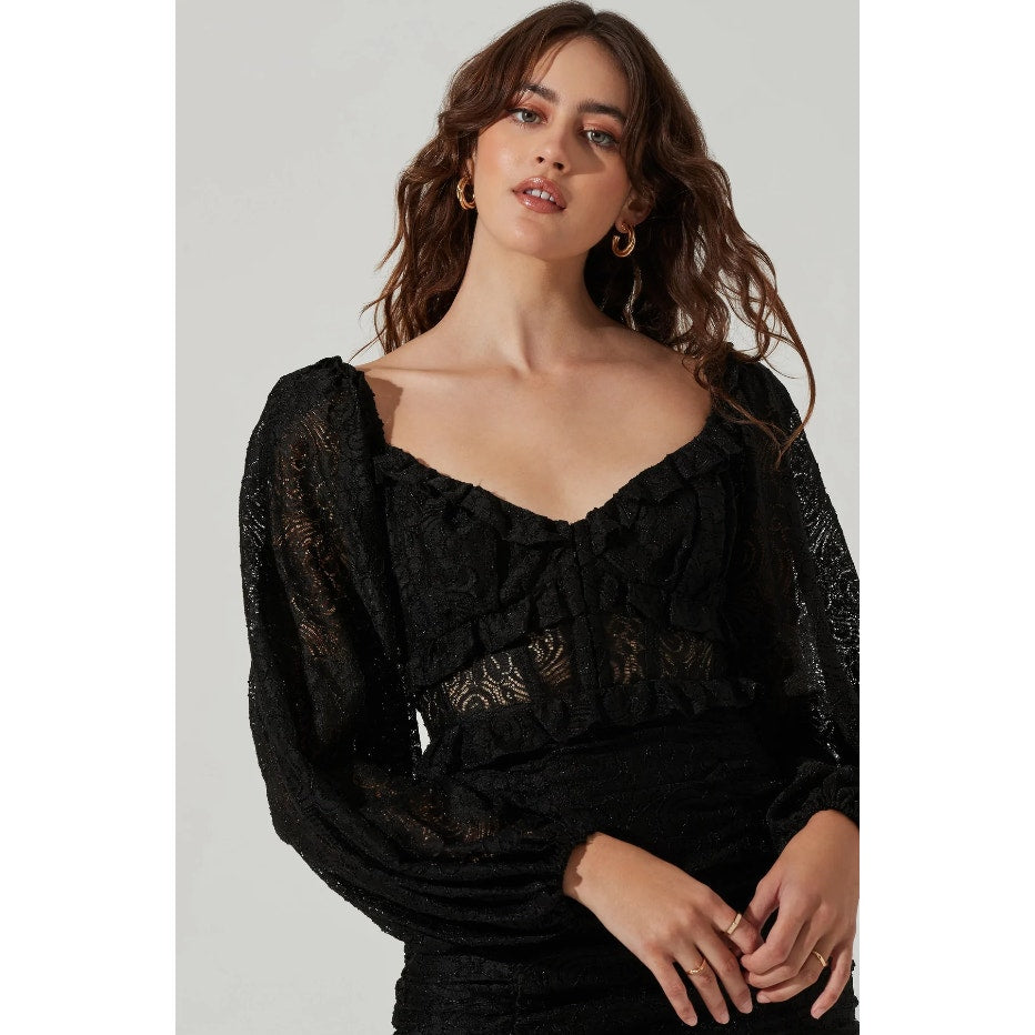 NWT ASTR the Label Women's Black Lace Mini Dress Size XS Party Cocktail