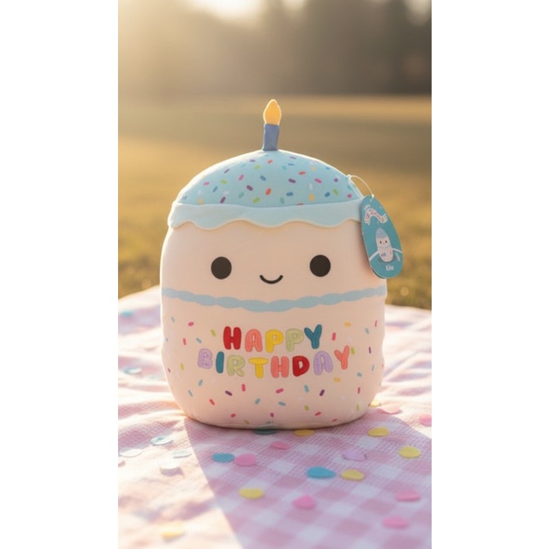 NWT Squishmallows Kiks Birthday Cupcake Plush 10in Hang Tag