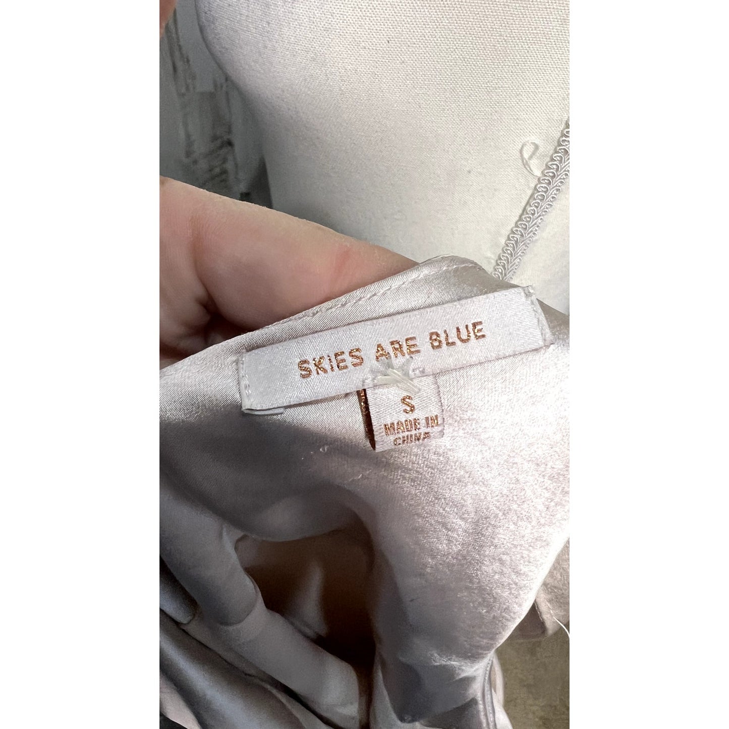Skies Are Blue Women's Beige Satin Cami Lounge Set Size Small Sleeveless V-Neck