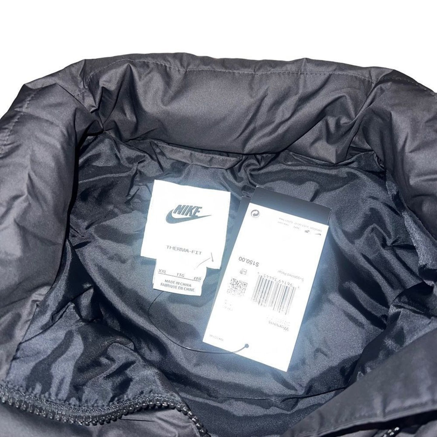 NWT Nike Sportswear Therma-FIT Windrunner Puffer Vest Womens 2XL Black