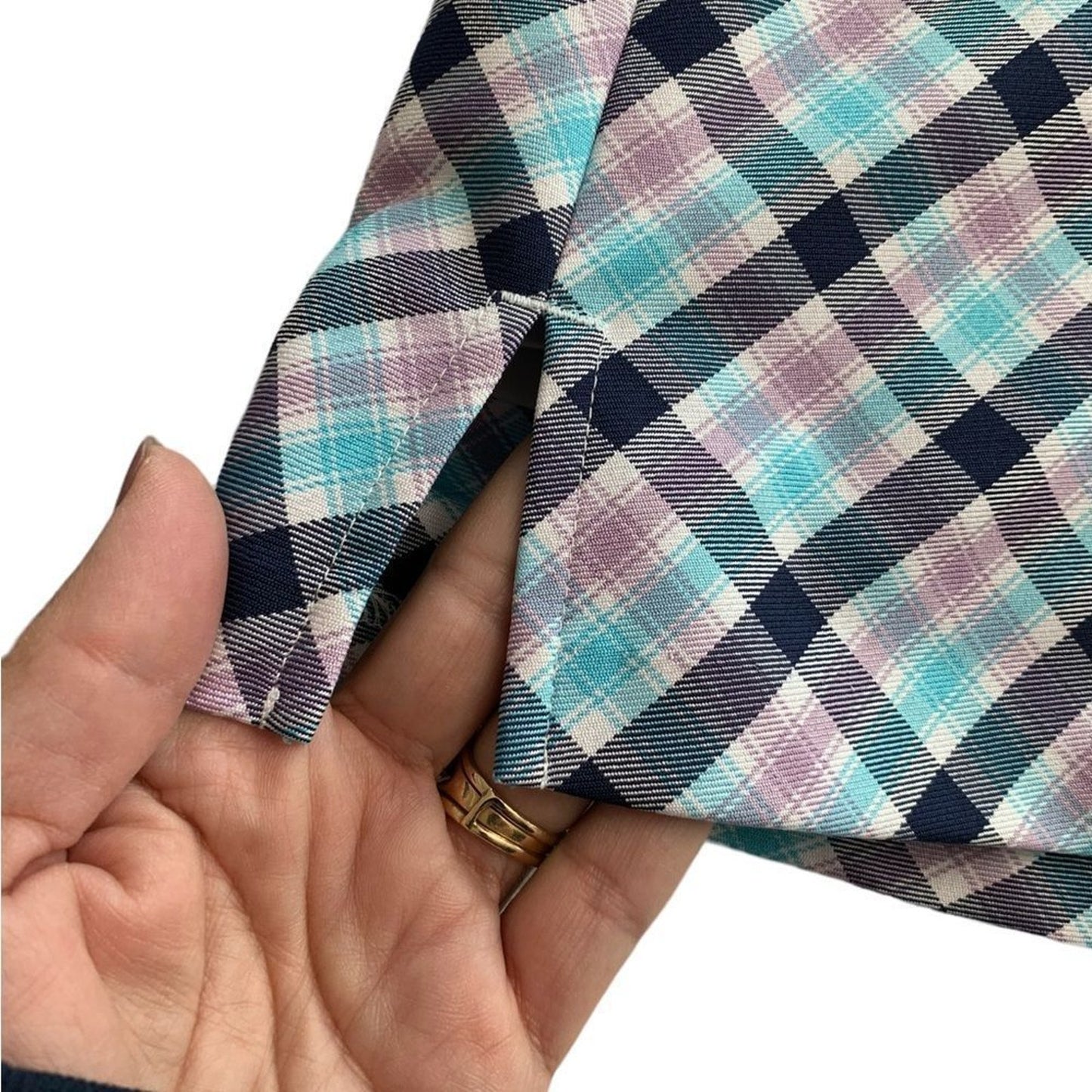 Lady Hagen Skort Womens Size 14 Plaid Blue Teal Purple Golf Tennis Side