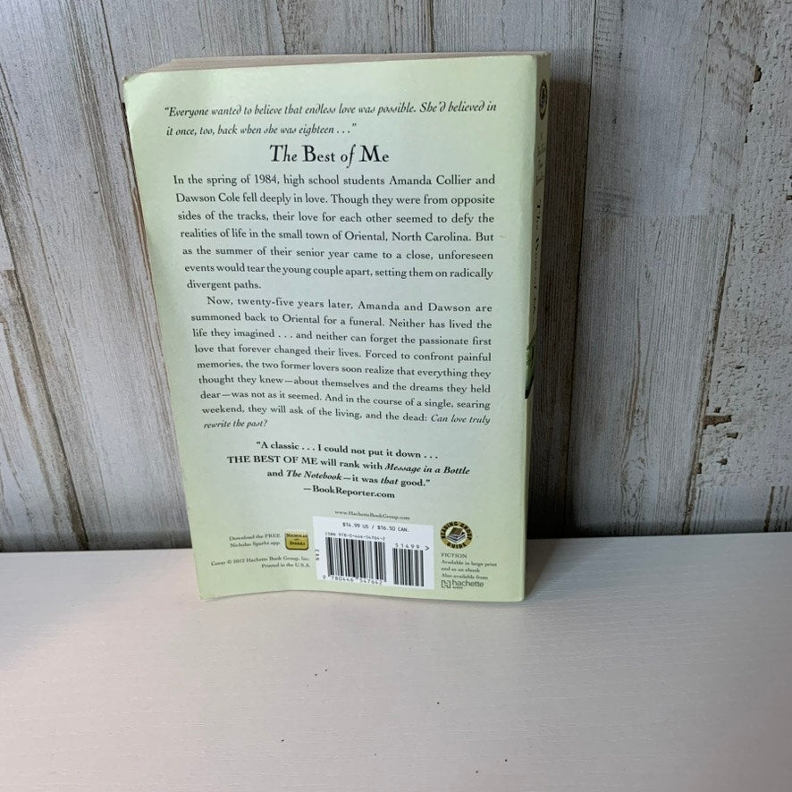 The Best of Me Nicholas Sparks Paperback Romance Novel