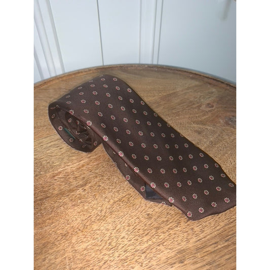 Vintage Resilio Men's Brown Polka Dot Designer Neck Tie