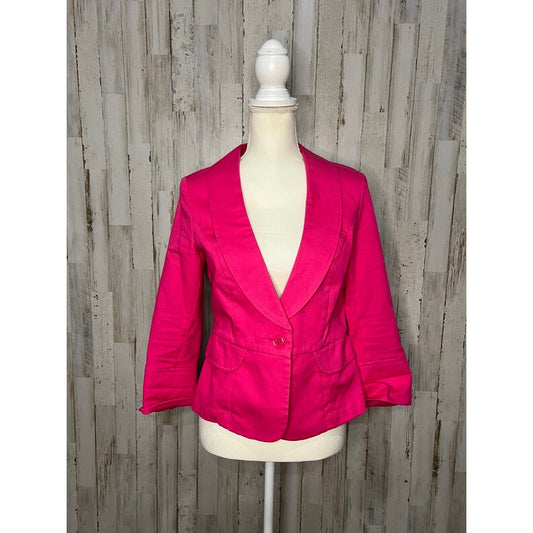 Cabi Women's Blazer Size 4 Hot Pink Single Button Jacket #310