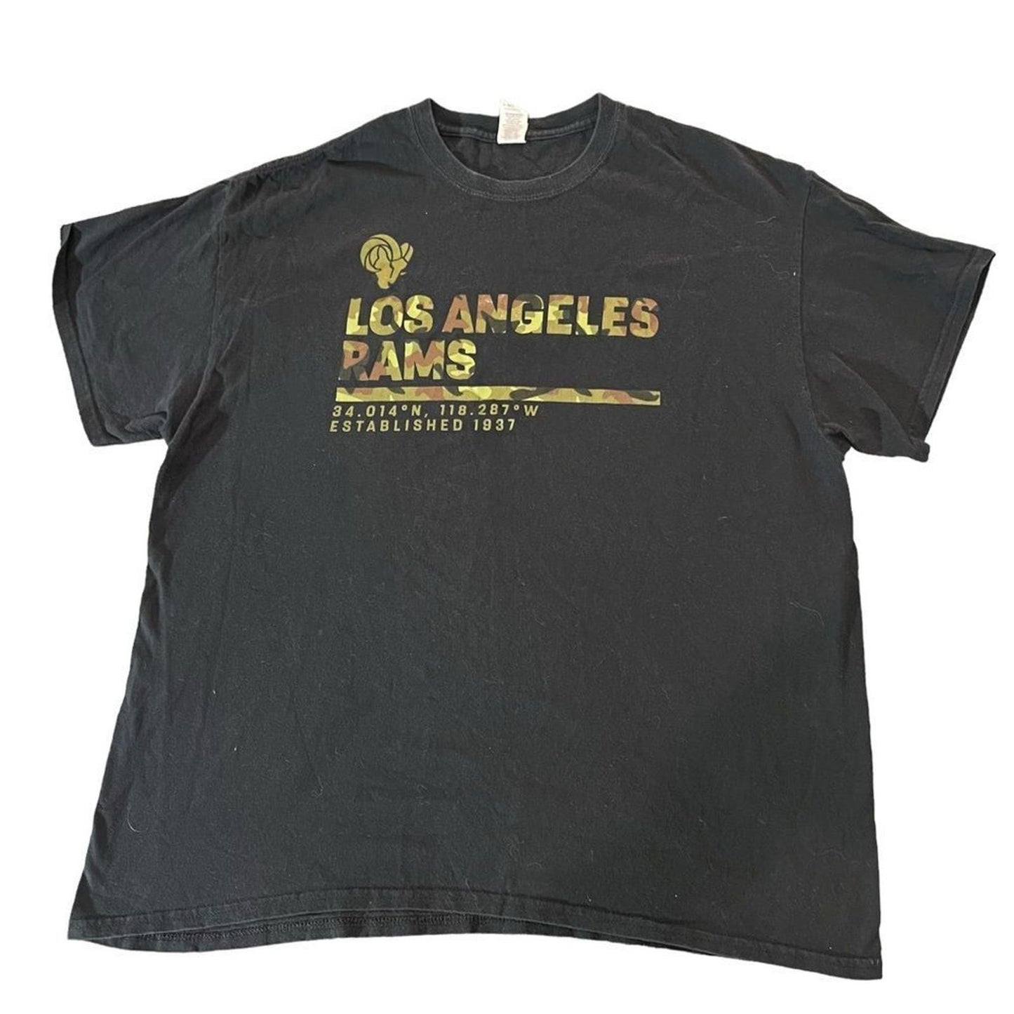 Los Angeles Ram Black & Camo Men's T-Shirt Size XL