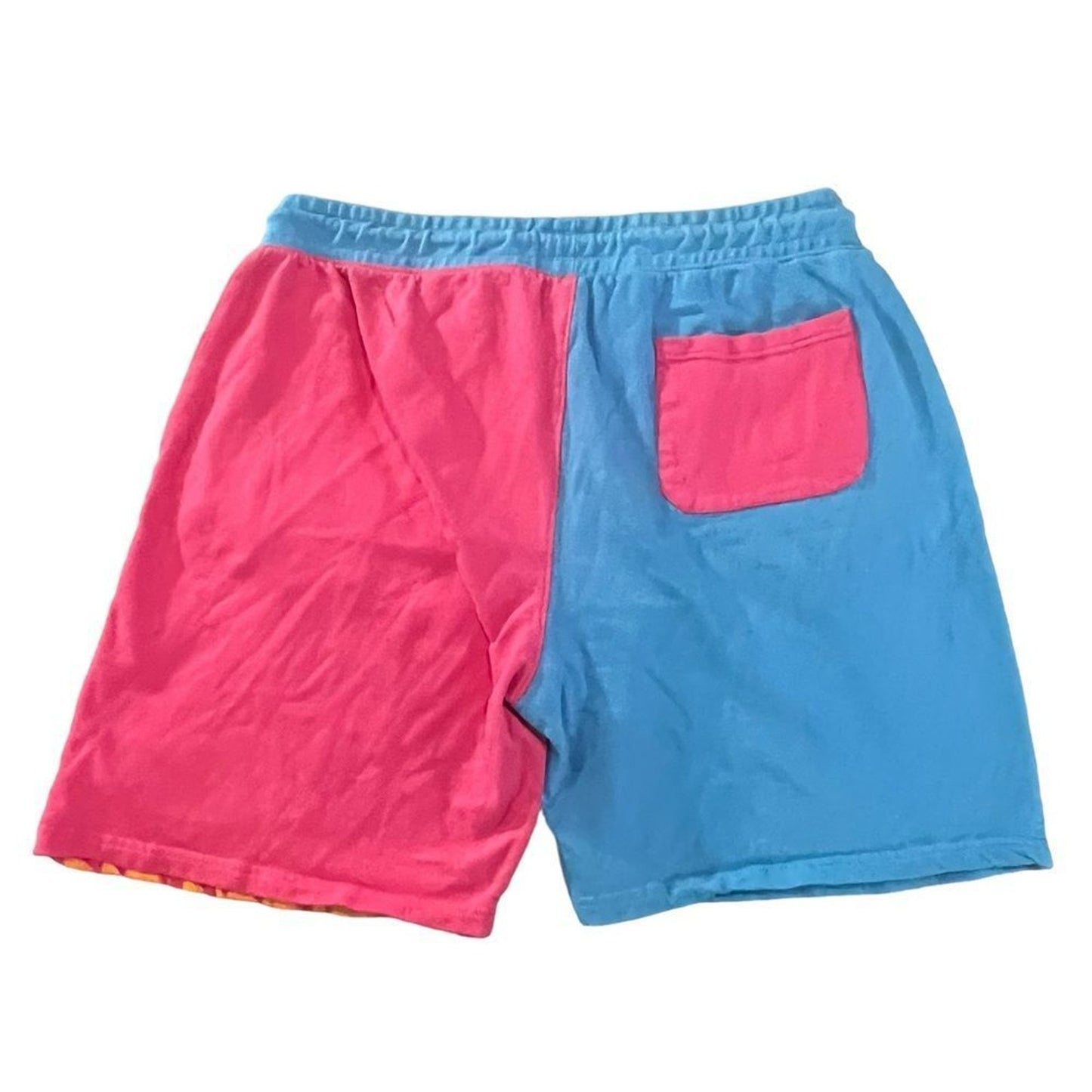 Reason Live Fast Shorts Men's XL Blue Pink Split Color Graphic Streetwear