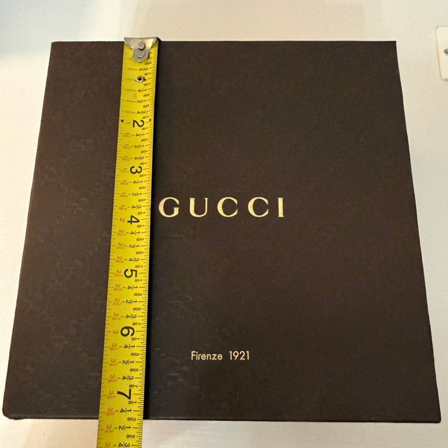 Gucci Firenze 1921 Embossed Brown Monogram Gift Presentation Box w/ Lid
